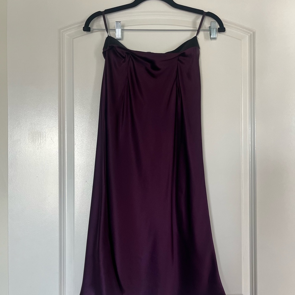 NWOT Quince Deep Orchid Purple Washable Silk Midi Skirt XS - Picture 4 of 6